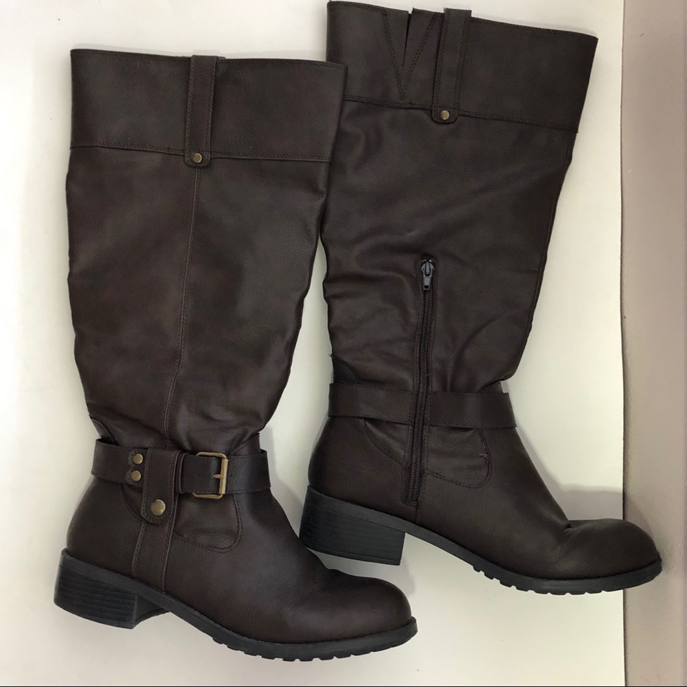 Rampage Dark Brown Knee High Boots Size 10 W